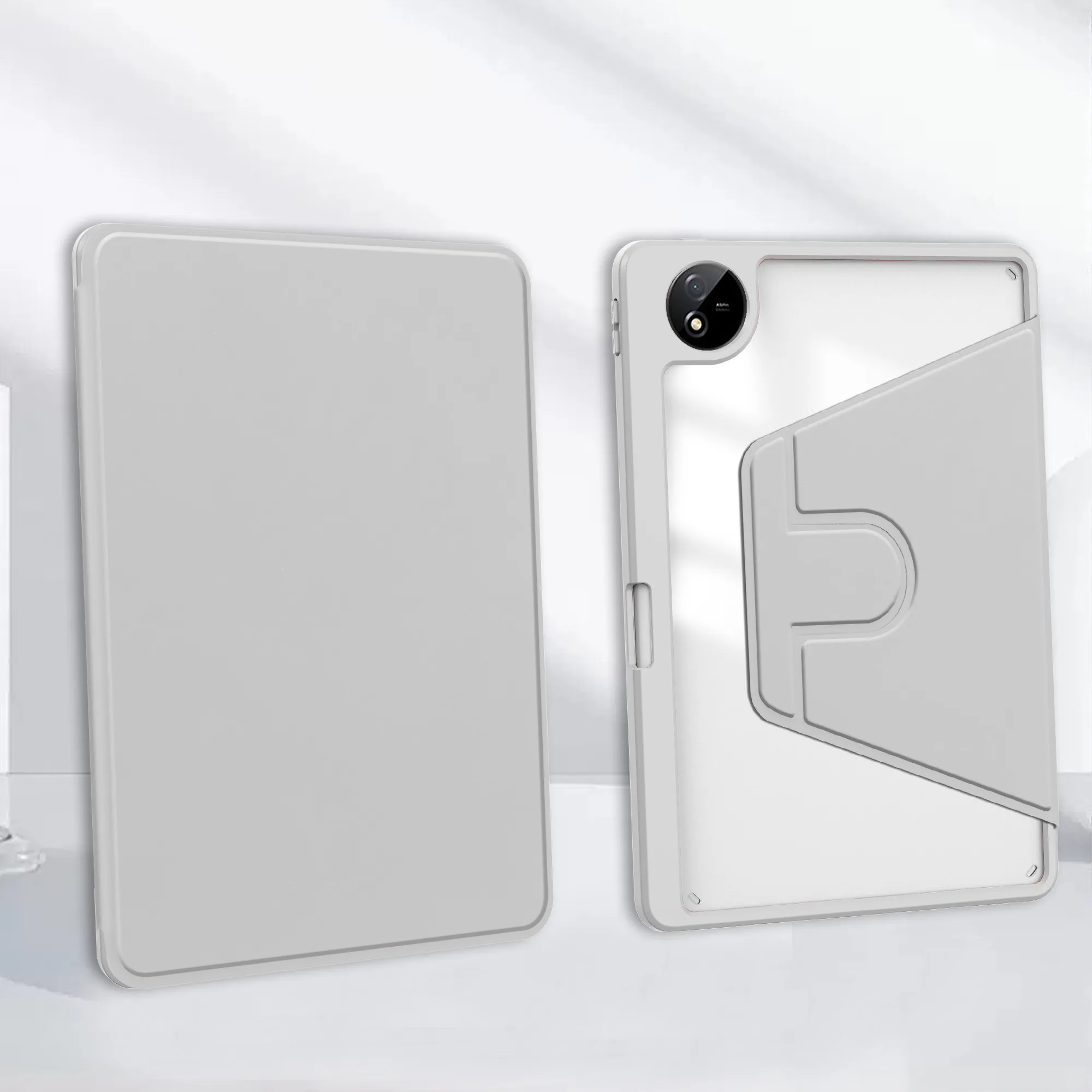 Enhanced Acrylic Rotating Tablet Case with Stand and Auto Sleep/Wake Function