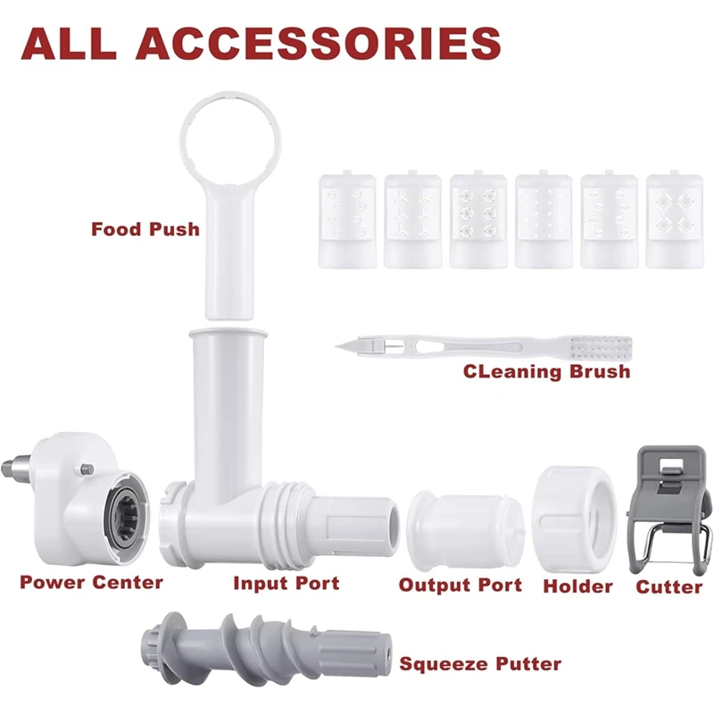 6 In 1 Pasta Attachment For Kitchenaid Stand Mixers Pasta Pres Maker Attachment Set With 6 Different Shapes
