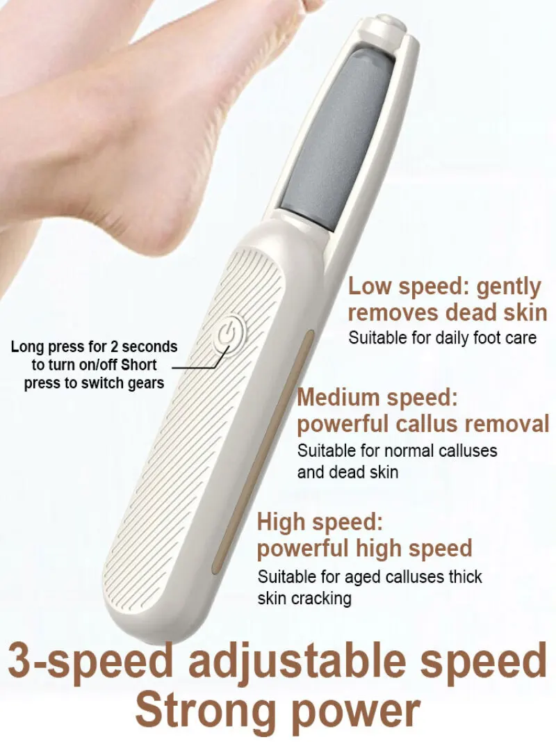 Household Portable Exfoliating Electric Foot Grinder TYPE-C Charging IPX7 Waterproof Three Level Adjustable Foot Grinder 4