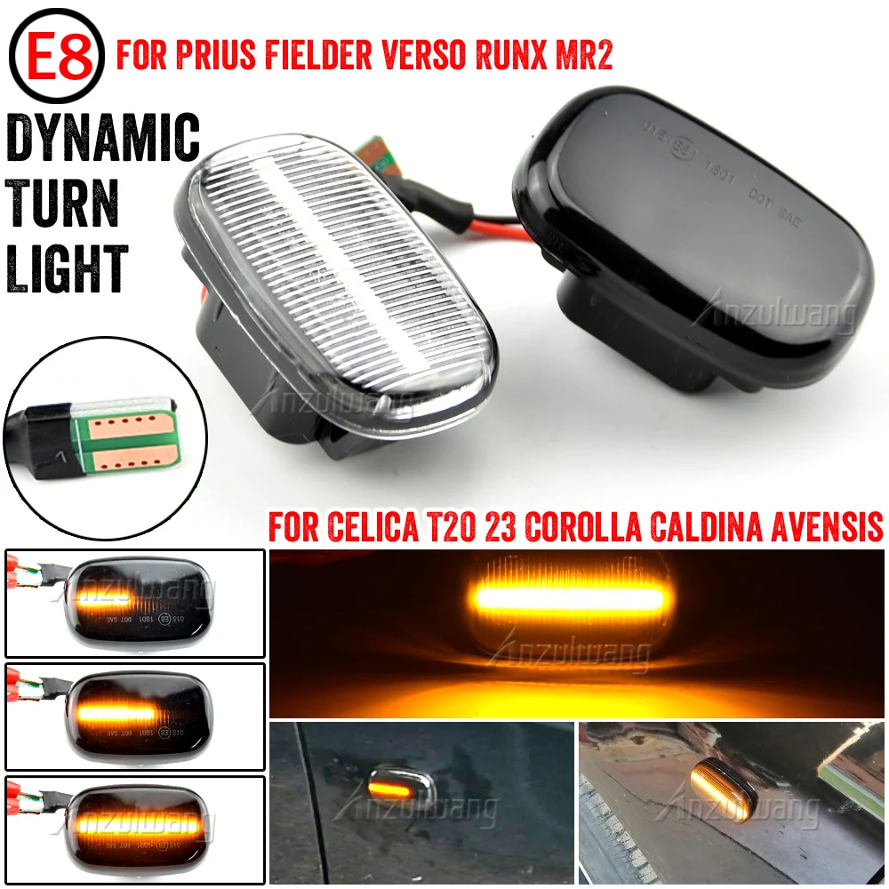 

Led Dynamic Side Marker Turn Signal Lights For Toyota Celica Camry CR 30 40 MR 2 Prius Verso Runx Allex Yaris Verso Lexus GS RX