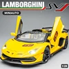 1/24 Scale Lambor Aventador SVJ 63 Super Car Model Sound Light Collection Metal Diecast Toys Vehicles Kids Boys Gift Decoration 2