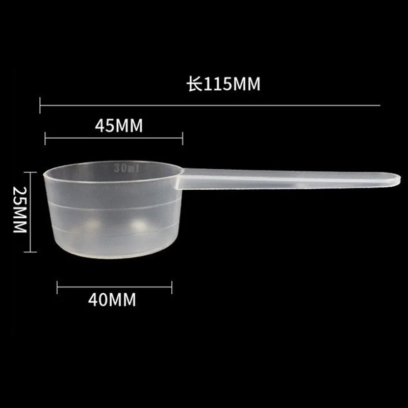 כף מדידה פלסטיק למטבח בנפילת קפה עם סולם כלי אפייה אבקת חלב כף נוזלית למעבדה