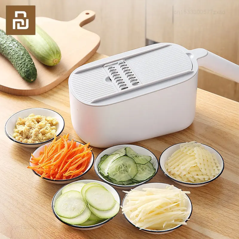 

Youpin Kitchen Multifunctional Vegetable Cutter Potato Shredder Carrot Grater Slicer with Basket Household Food Chopper Tools
