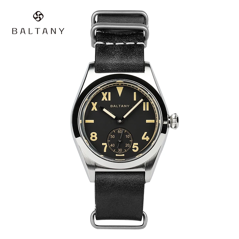 Baltany 36mm Vintage Watch For Men Bubble Back ST1701 Movement Retro California Dial 200m C3 Luminous Automatic Mechanical Watch 