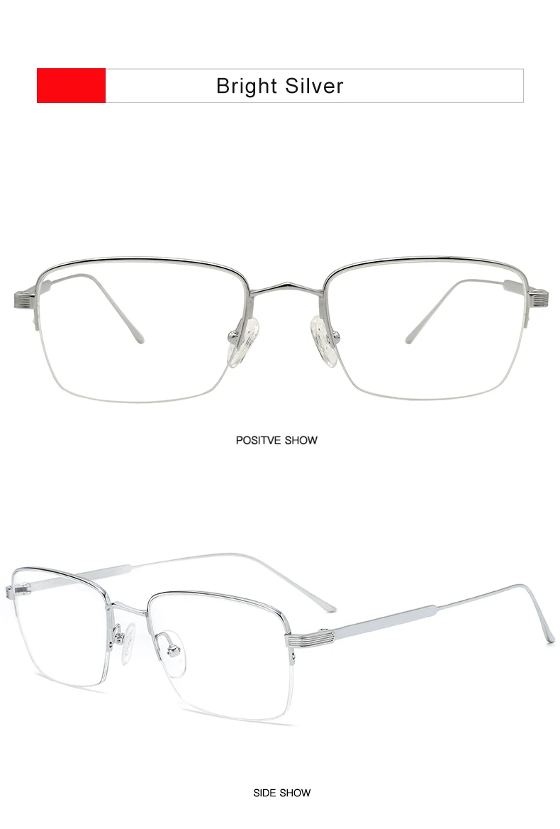 Krasivyy Unisex Semi Rim Square Titanium Eyeglasses 620262 Image 8