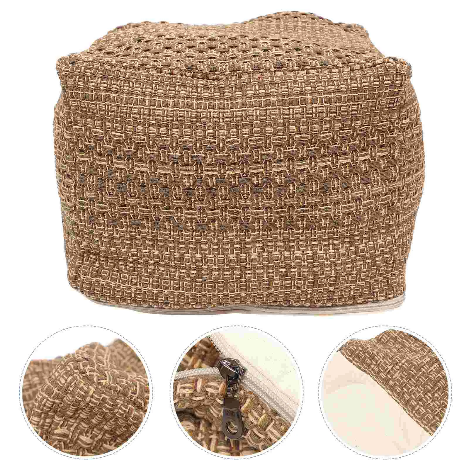 

Lifkome Foot Rest Pouf Ottoman Cover Pouf Ottoman Foot Stool Decorative Square Unstuffed Pouf Braided Handwoven Casual