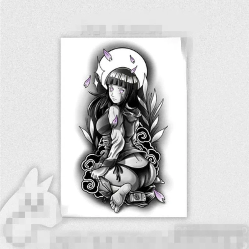 Ninja Hyuga Hinata Fogo Country Girl Anime Dos Desenhos Animados Flor  временные Braço Tatoo Temporária Etiqueta Do Tatuagem para Homens e Mulheres