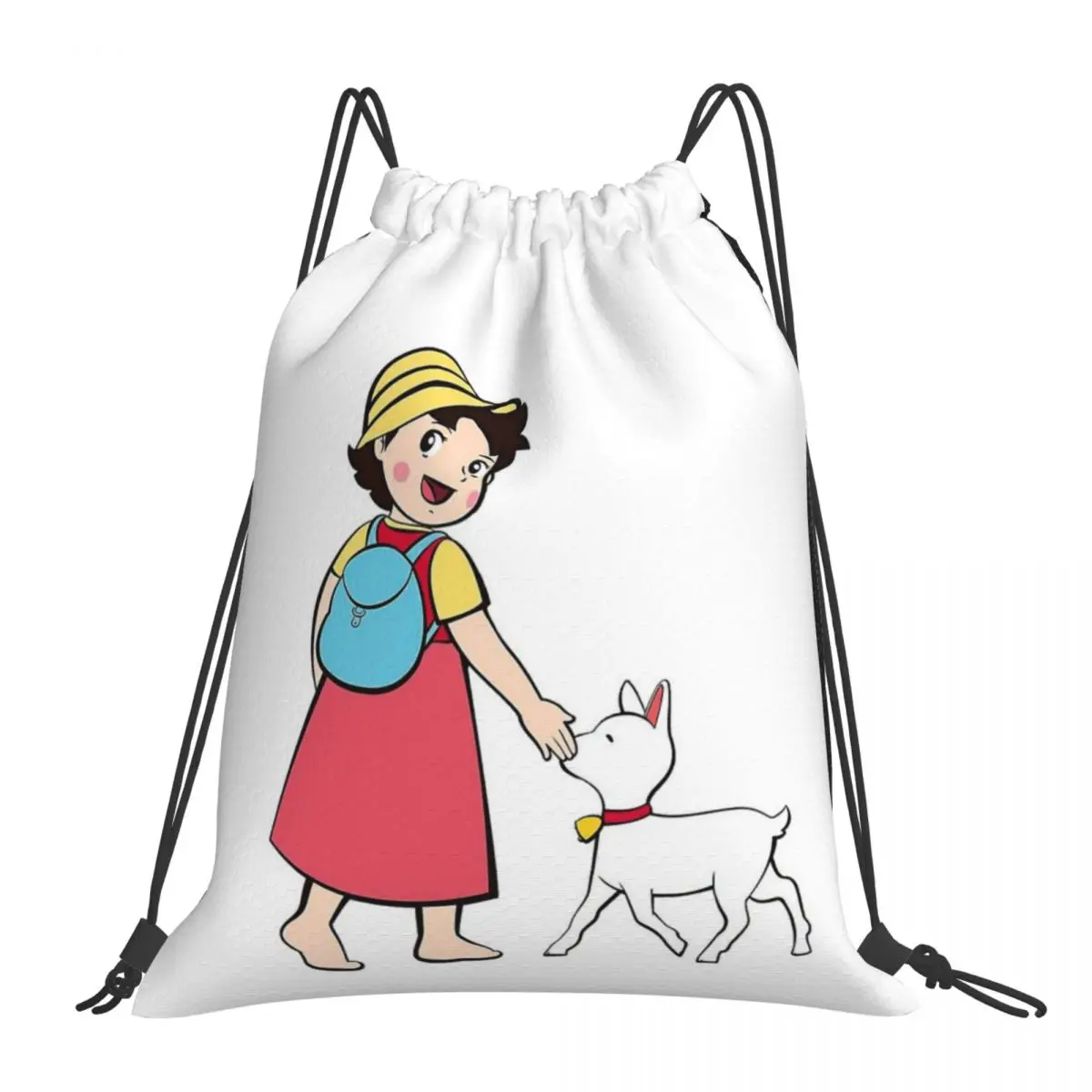 

Heidi And Litle Goat Backpacks Casual Portable Drawstring Bags Drawstring Bundle Pocket Sports Bag BookBag For Travel School