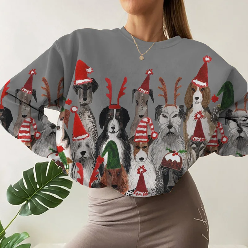 

Женский свитер реглан с длинным рукавом и круглым вырезом