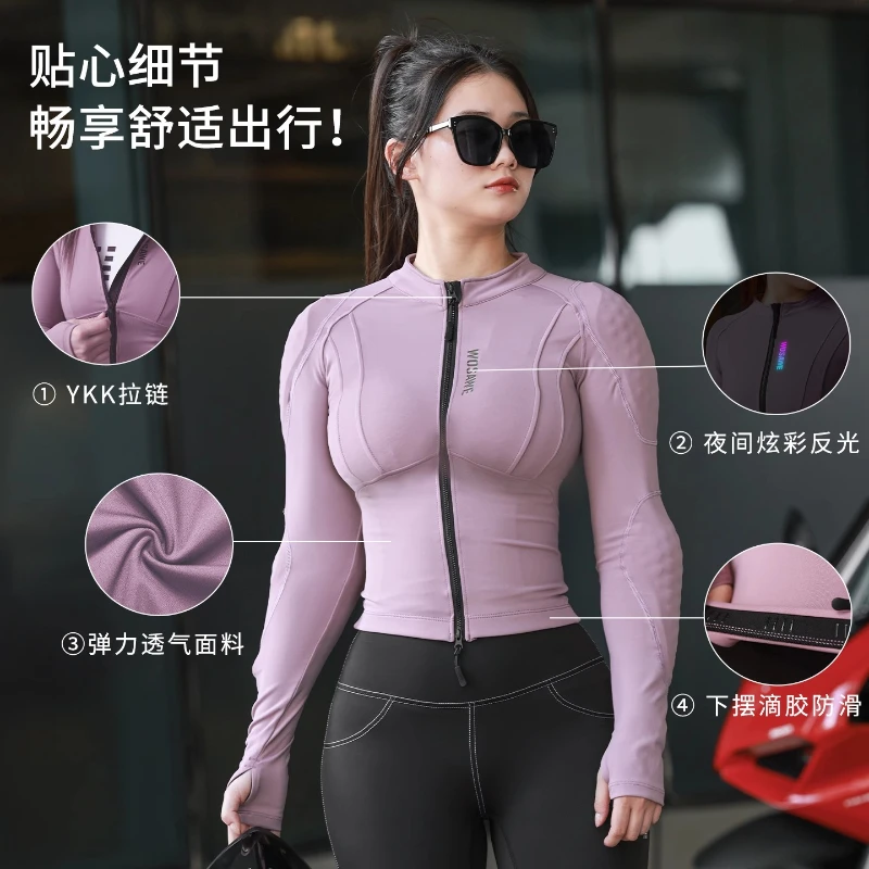 여름 오토바이 재킷 여성 아머 모토크로스 라이딩 의류 통기성 오토바이 재킷 여성 슬림 모토 레이싱 재킷