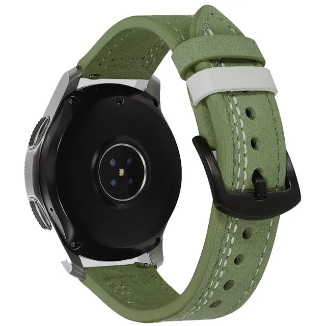 20Leather band for Samsung Galaxy watch 4/classic/Active 2 46mm/42mm/40mm/44mm for bracelet Amazfit GTS 2/3/mini 20mm 22mm strap 14 Cyan White Line