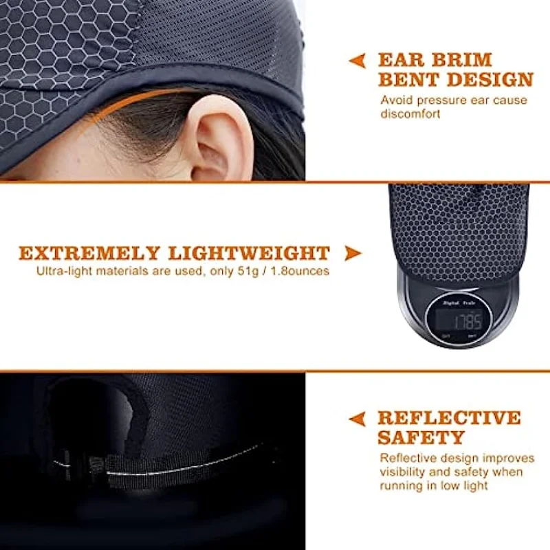 GADIEMKENSD Stretch Lightweight Running Sport Hat M49