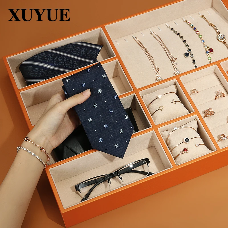 Wardrobe drawer type jewelry box necklace watch jewelry storage box tray glasses earrings compartment storage box