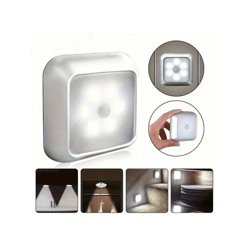 Auto Motion-Sensing LED Night Light - Wireless Stick-On Wall Lamp for Stairs/Cabinet/Bathroom, Battery Powered & Energy Saving