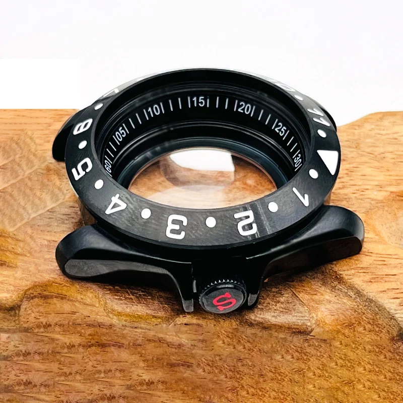 Custodie Per Orologi Nere Seiko Skx007 Nh34 Nh35 Adatte Per Nh34 Nh35 Nh36 7 S 4R Corona Di Movimento At 3.0 Spring Click Skx007 Srpd Watch Case