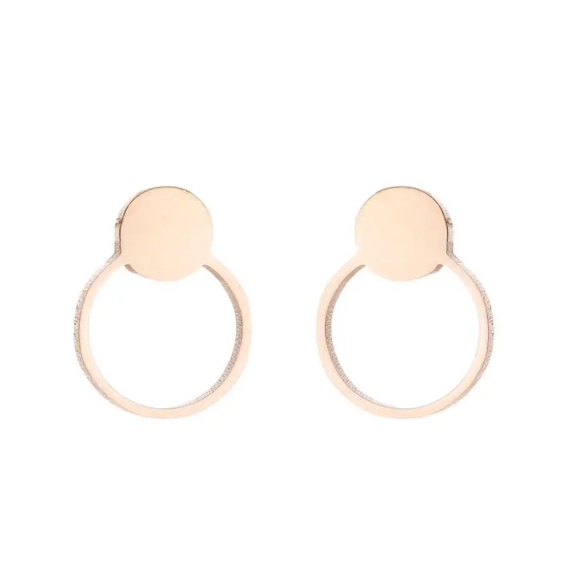 

New Fashion Women Men Punk Stainless Steel Round Circle Silver Color Gold Earrings Jewelry Gift