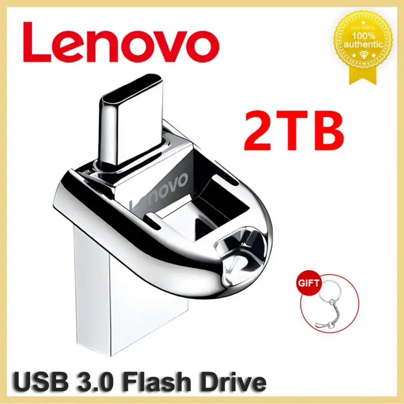 Originale Lenovo 2-In-1 Usb Flash Drive 2 Tb Ad Alta Velocità Usb 3.0 Type-C Metal Ssd Hard Drive Disco Flash Esterno Per Laptop/Pc