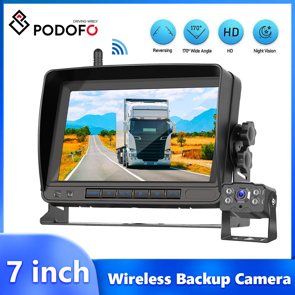 

Камера заднего вида Podofo, экран 7 дюймов, водозащита IP68, Инфракрасная подсветка, функция ночного видения