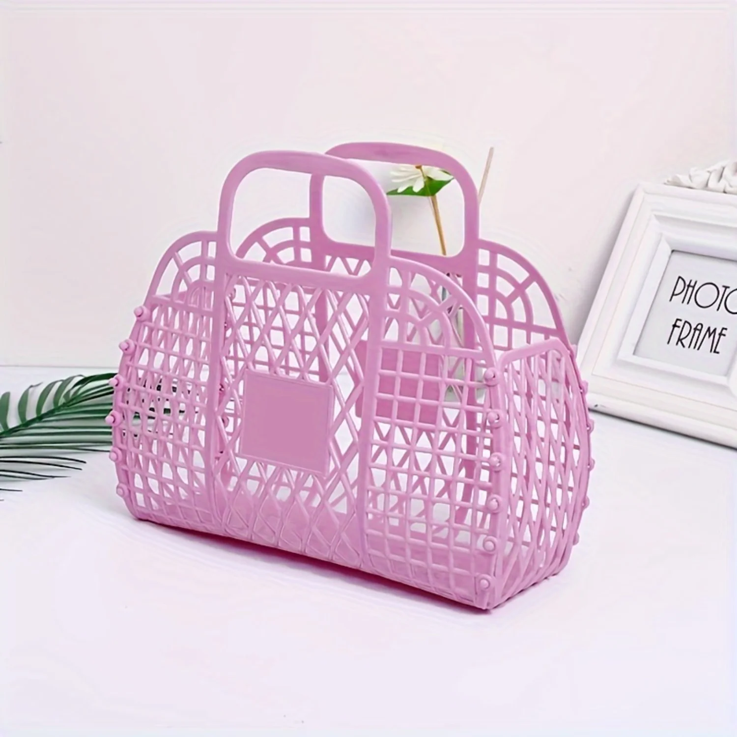 Large Capacity Waterproof Beach Tote-Durable Plastic Basket For Travel, Groceries & Organization
