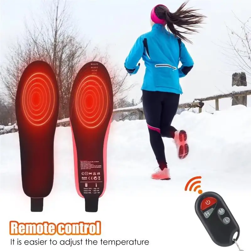 

Electric Heating Insoles For Winter 1900mAh Rechargeable Remote Heated Insole Warm Men And Women Foot Warmer For Hiking Camping