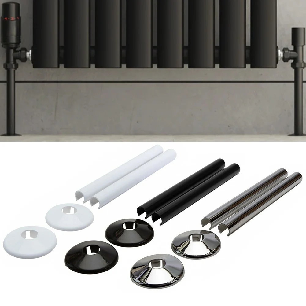 8pcs ท่อหม้อน้ําท่อครอบคลุมแขน 15 มม.ปลอกคอตัด Fit ห้องน้ําพลาสติกตกแต่งครอบคลุมก๊อกน้ําอุปกรณ์เสริม 1