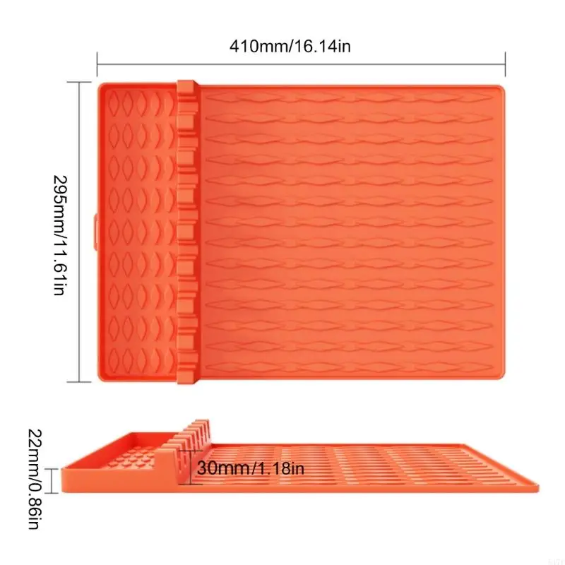 547F BBQ Grill Tool Mat BBQ Cutlery Pad Essential Outdoor Cooking Utensils Mat Utensils Pad Silicone Texture for Outdoor
