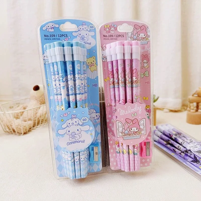 Writing Pencils Set 12 HB Pencils & 1 Pencil Roller Stationery Box