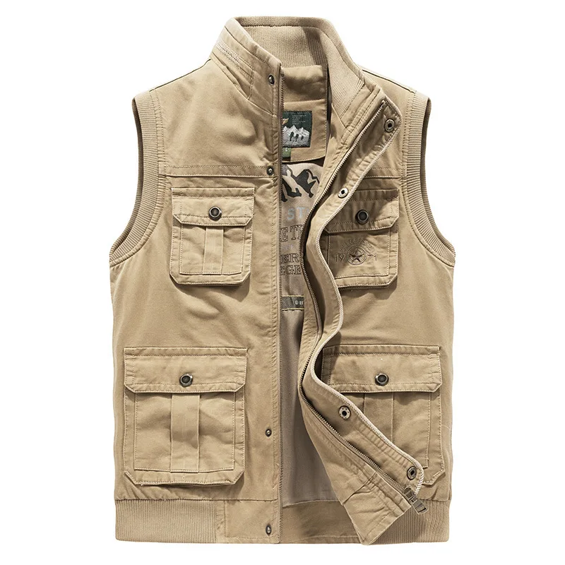 Plus Größe M-8XL Frühling Herbst Taktische Weste Männer Casual Multi-taschen Militär Ärmellose Jacke Männer Baumwolle Fotografie Herren Weste_voghion.com