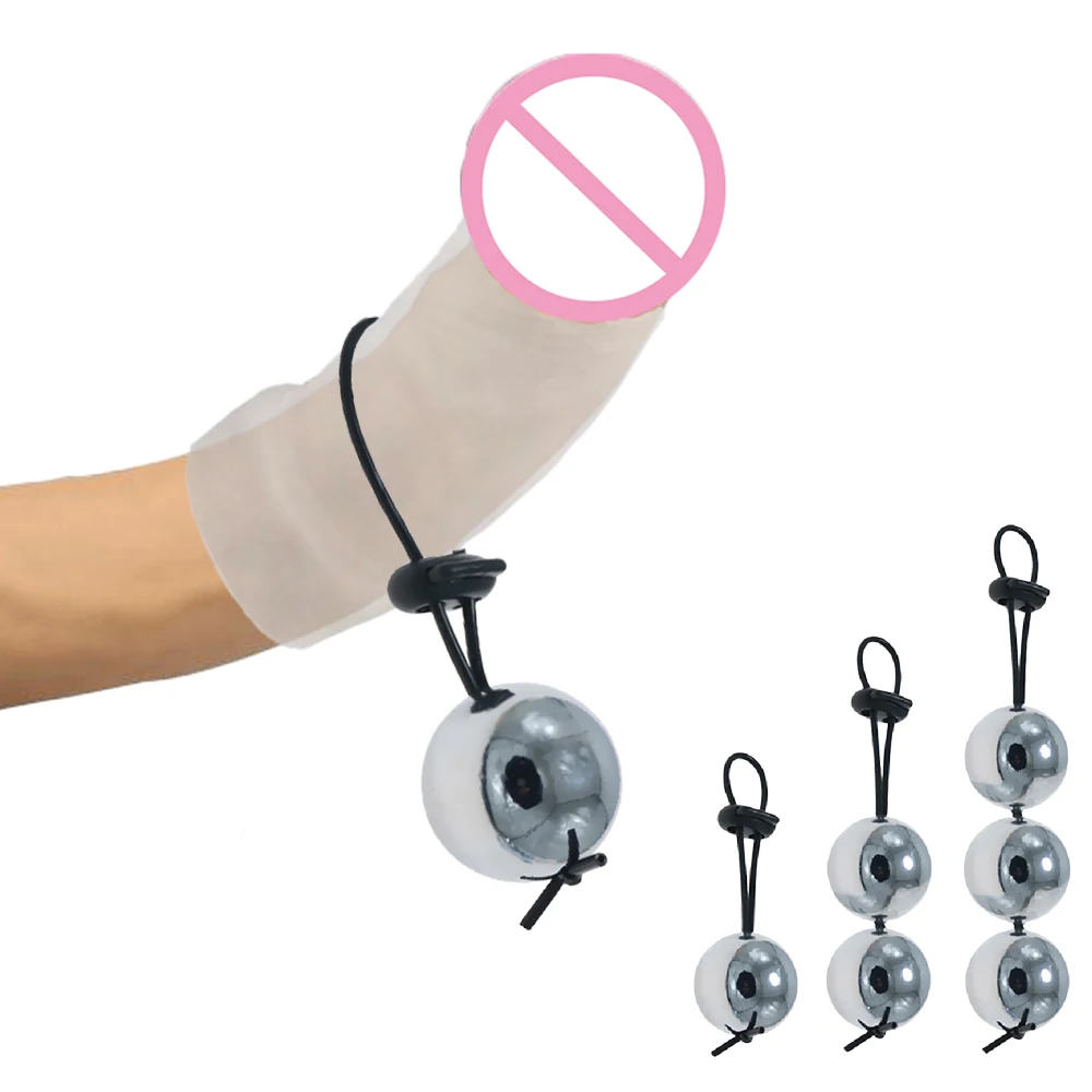 Male Sex Toys Heavy Weight Ball Stretcher Penis Extender Enlarger Ring Hanger Trainning with glan sleeve