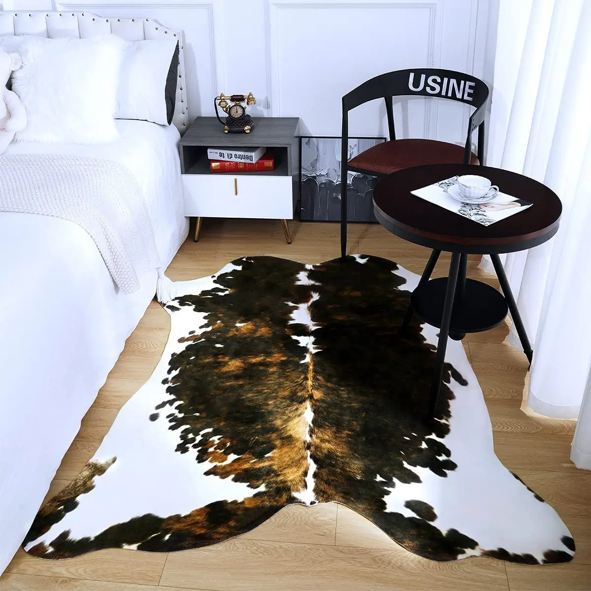 Floor Mat Shaggy Rugs Luxury Premium Cow Print Style Rug Living Room Bedroom Carpet Home Decor Hand Wash Modern Cowhide Cushion Bedside Sofa Floor Mat