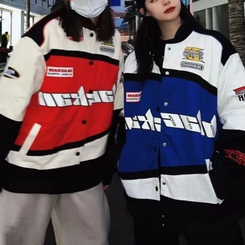 

2023 Y2k Motorcycle Jacket Men Streetwear Letter Print Chaquetas Hip Hop Vintage Sweatshirts Couples Spring Baseball Jacket Coat