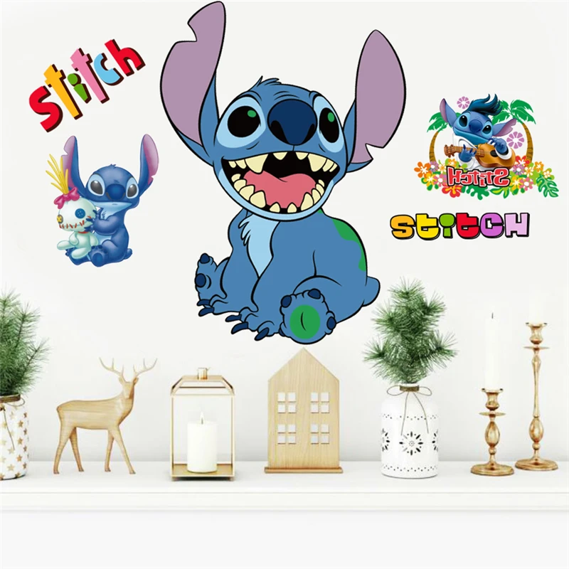 MINISO New Cartoon Lilo & Stitch Movie Wall Stickers For Kid's Room Kindergarten Living Room Wall Decoration Gifts For Children