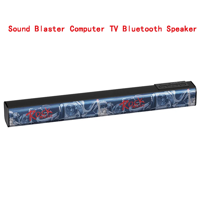 

Computer TV Wireless Bluetooth Speaker Personalized Graffiti Long Bar Soundmaster Subwoofer Card Radio Pluggable Cable BASS
