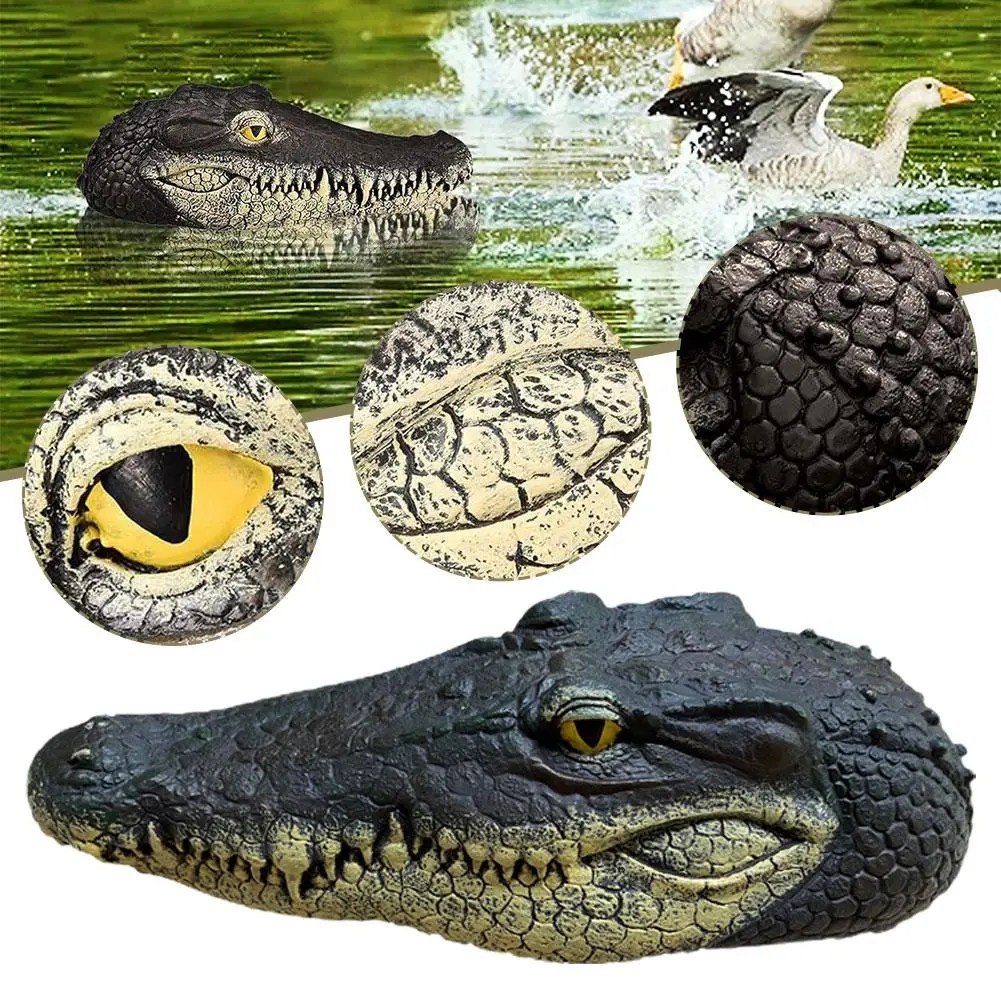 

Simulated Crocodile Head Animal Decoration Courtyard Outdoor Pond Ornaments Decorations Floating Resin Animal Pool Z5H9