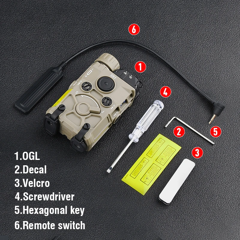Laser Sight Tactical Nylon Plastic OGL Laser Red Green Blue Laser IR White LED Light Brightness Adjustable