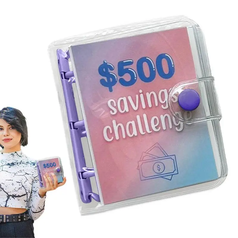 

Money Budget Binder Mini Budget Binder Money Binder Organizer Mini Budget Binder With Button Closure PVC Waterproof Binder