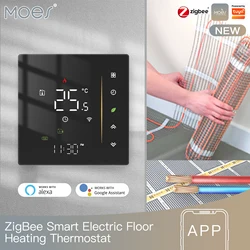 Zigbee Thermostat Room Temperature Controller for Floor Heating and Gas Boiler with Humidity Sensor, Tuya Compatible (Electric heating BK)