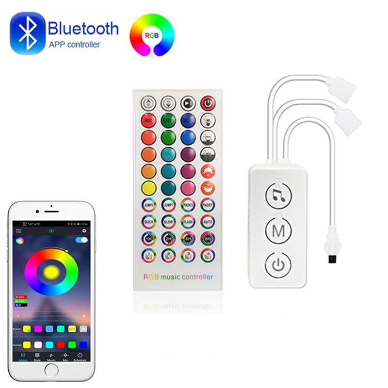 Bluetooth RGB Controler 4Pin 12V Color Changing RGB LED Lights ...