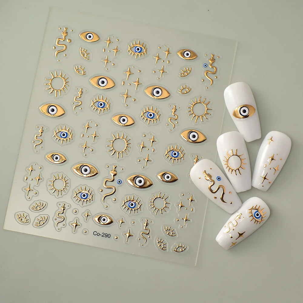 5D Evil Eyes Nail Art Sticker Self Adhesive Manicure Slider DIY Nail Art Decoration 1PC nail stickers nail art decoration nail decals