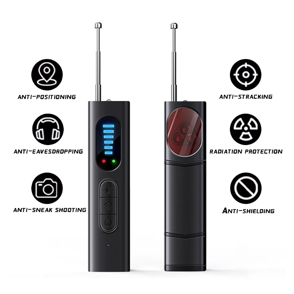 Wireless Bug Detectors 5 Levels Adjustable Sensitivity Signal Detector 25H Working Time Electronic Sweeper for Office Bathroom