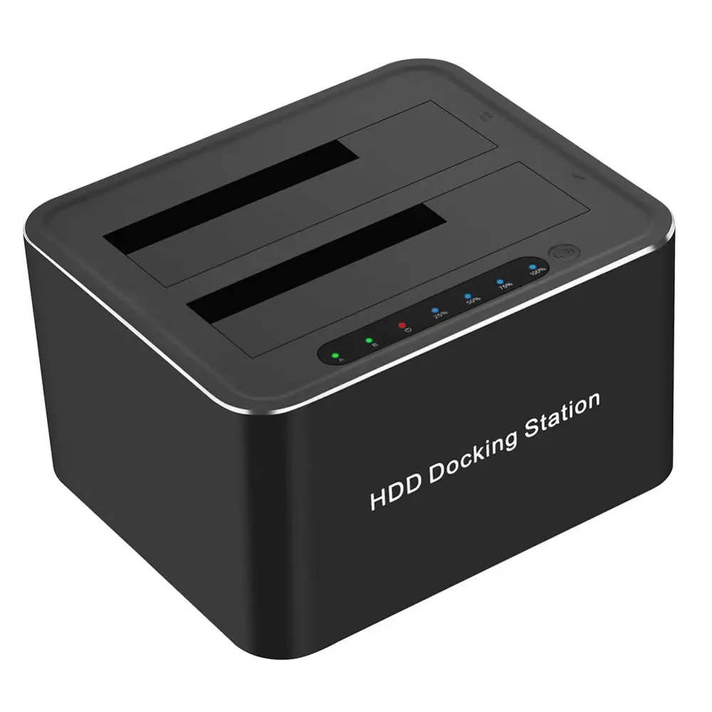 드라이브 도킹 스테이션 외장 하드, 2.5, 3.5 인치 HDD, Sata to USB 3.0, 오프라인 클론 듀얼 베이 어댑터 지원