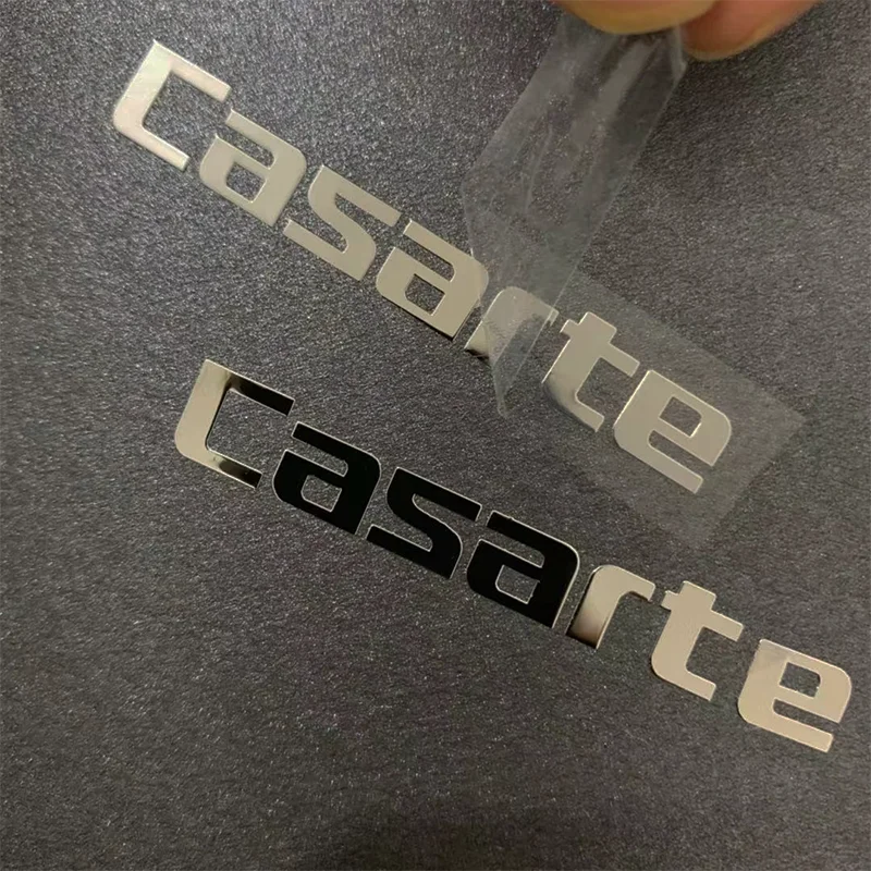 Custom Silver Transfer 3D Sticker Metal Logo DIY Personalized Label Decal Waterproof Name Self-adhesive Brand Holograph Foil UV