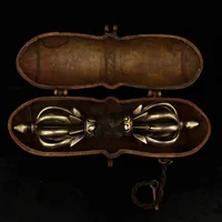 7"Tibetan Temple Collection Bronze Nine Shares Dorje Vajra Phurpa Box set Pendant Amulet Dharma Town house Exorcism 1