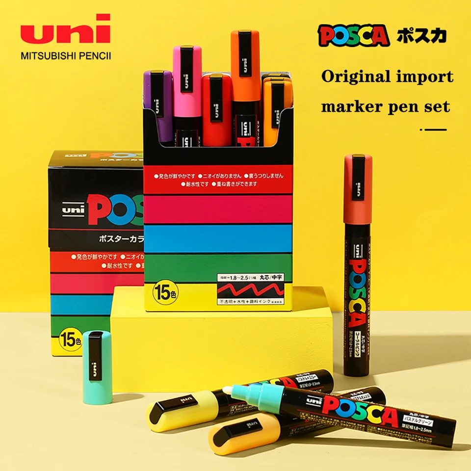 Uni Posca Paint Marker Pen PC-5M 7/8/15/16 Colors Set Poster Graffiti Hand- painted Manga Acrylic Paint Painting Art Supplies - AliExpress