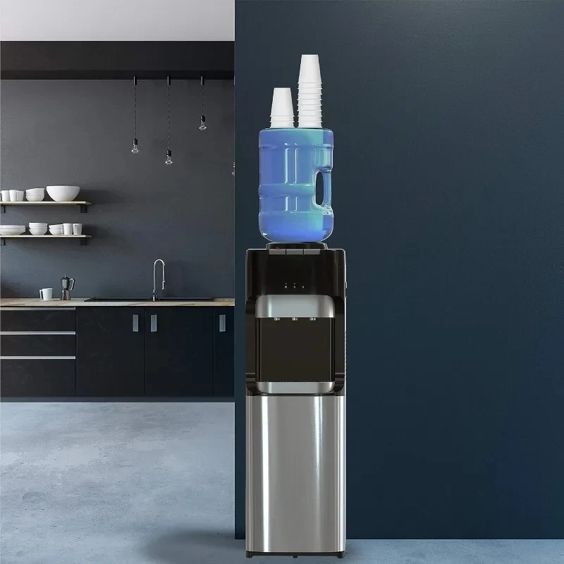 Series Top Loading Water Cooler Dispenser Tri Temp Dispense, Child Safety Lock, Holds 3 or 5 Gallon Bottles