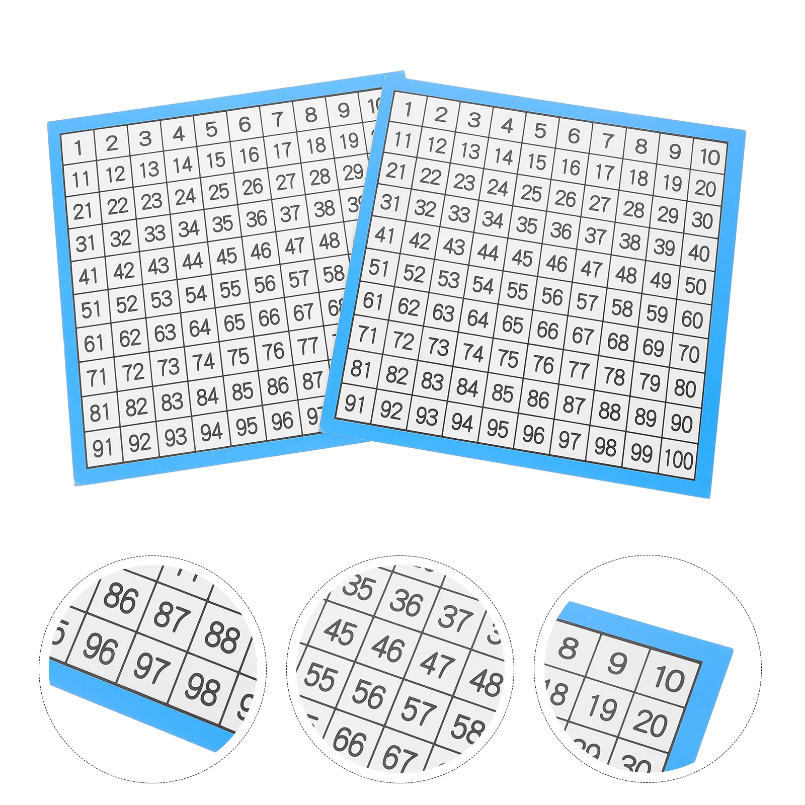 10 Sheets Board Education Supplies & Craft Number Hundreds Chart for Classroom 1-100 Math Students Kindergarten