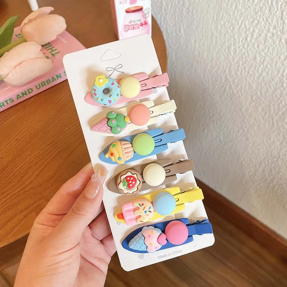 

Girl Hair Clip Ice Cream Women Hair Accessories Korean Style Barrette Cute Side Clip Simulation Food Hairpin