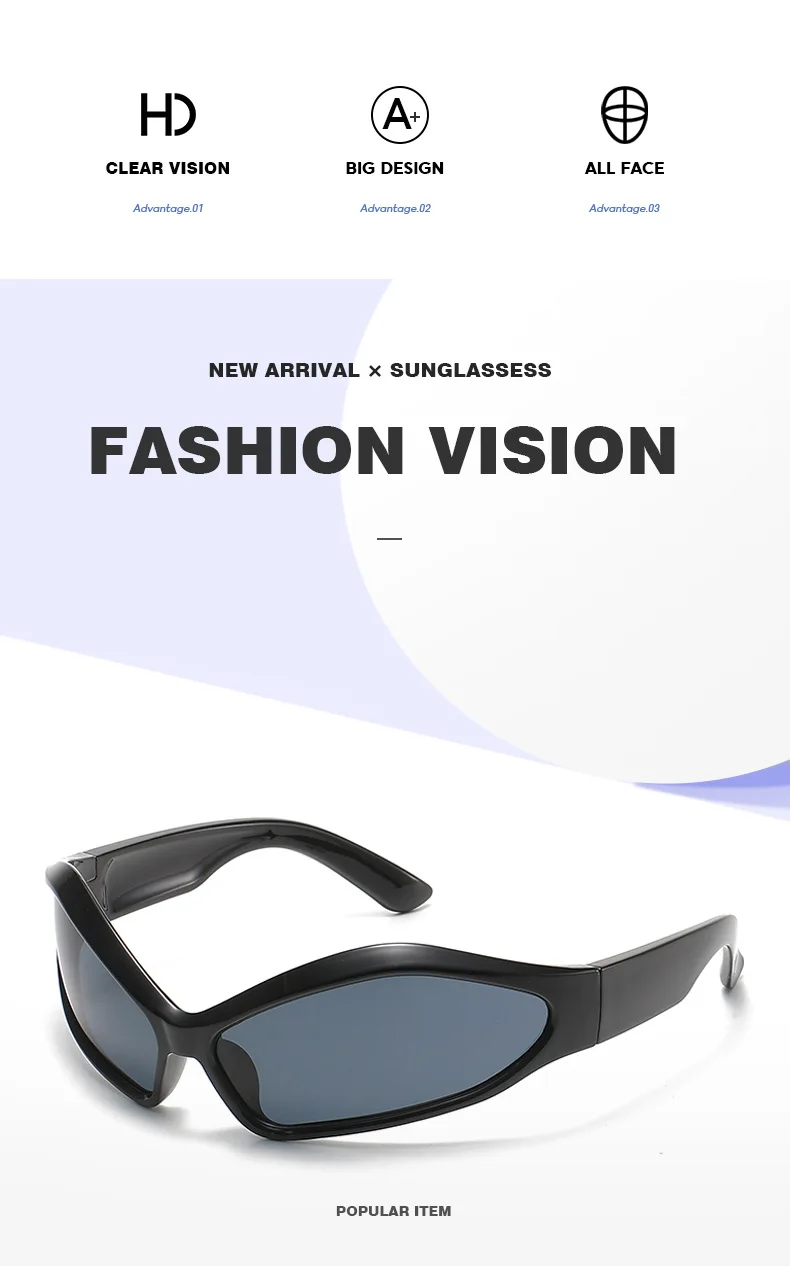 Y2K Radfahren Sport Goggle Luxus Marke Designer Sonnenbrille Frauen Für Männer Vintage Punk Sonnenbrille Trendy Beschichtung Objektiv Coole Shades – Detail 5