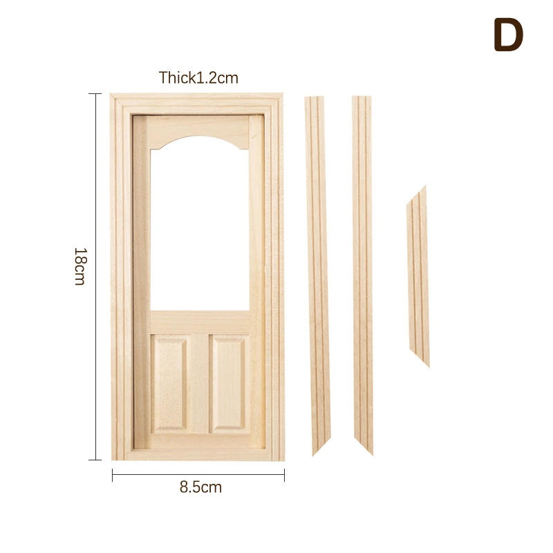 1/12 Door Mouse Perez For Wall Scale Miniature Interior Wooden Door DIY Dollhouse Furniture Doll House Accessories 6