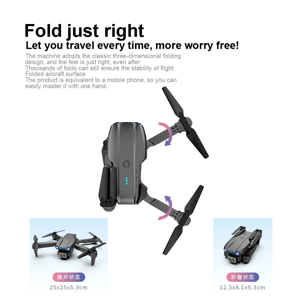 Description Picture 6 of itemNew E99Pro RC Drone 4K Professinal With Wide Angle Dual HD Camera Foldable RC Helicopter 5G WIFI FPV Height Hold Apron Sell